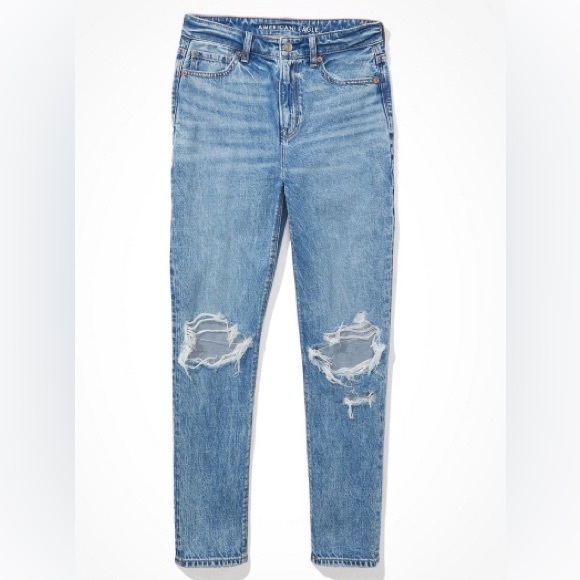 American Eagle Strigid Ripped Mom Jean - Size 14 LONG - Picture 1 of 4